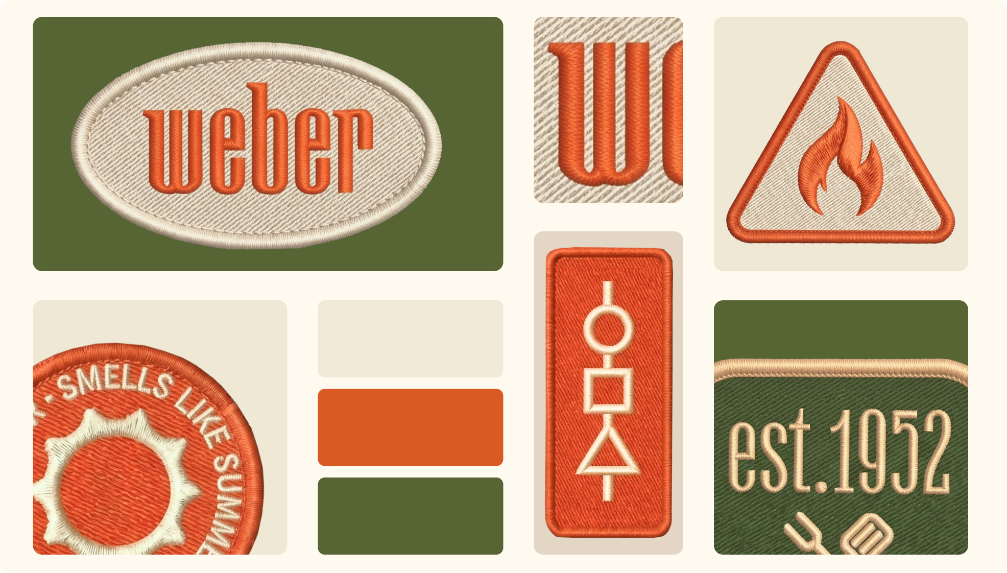 Weber embroidered badge system